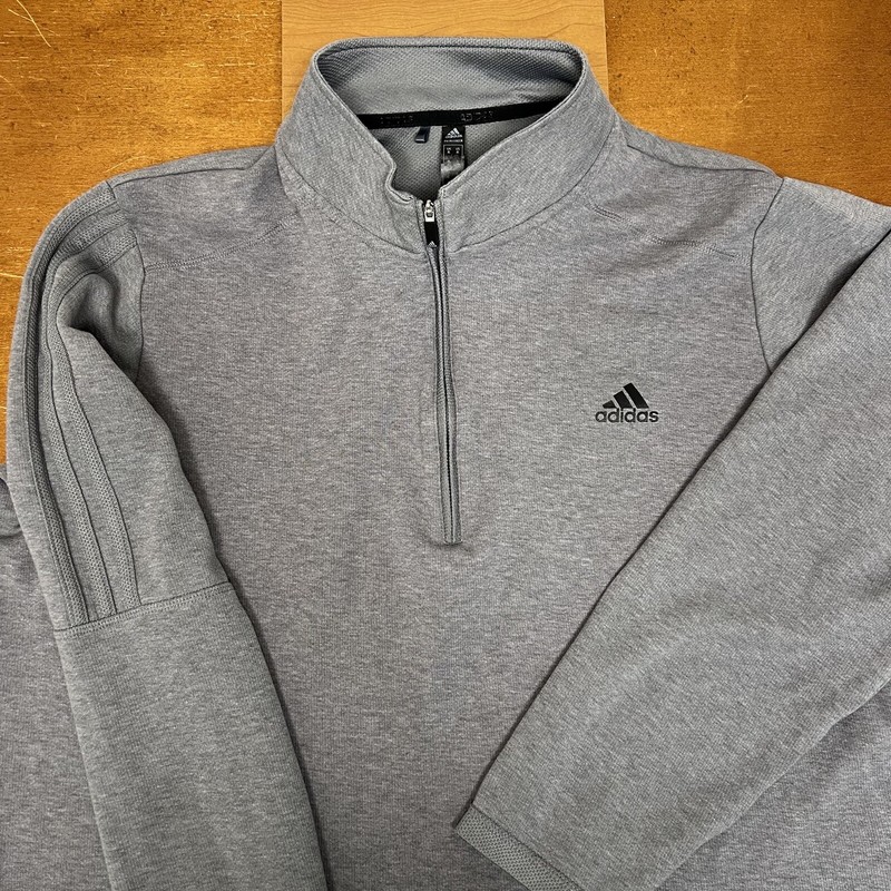 Adidas Sweater Mens XL Gray Long Sleeve 1/4 Zip Pullover Primegreen Golf gallery