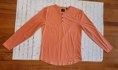 Cuts Clothing Pyca Pro Curve Hem Long Sleeve Henley Shirt Mens Large