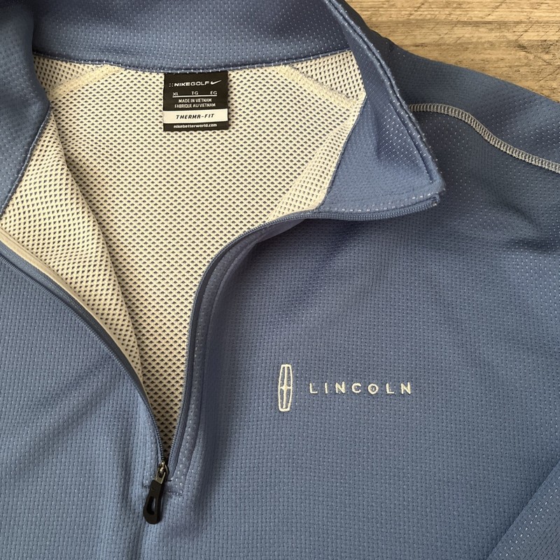 Nike Golf Men’s XL Therma Fit 1/4 Zip Pullover Blue Lincoln Logo Auto Promo gallery