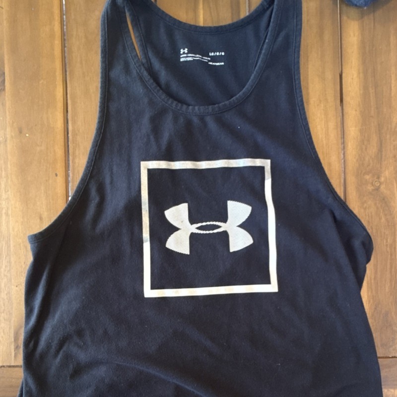Under Armour women’s UA Tech HeatGear Lightweight Logo Tank Top Black LG/G 42" gallery