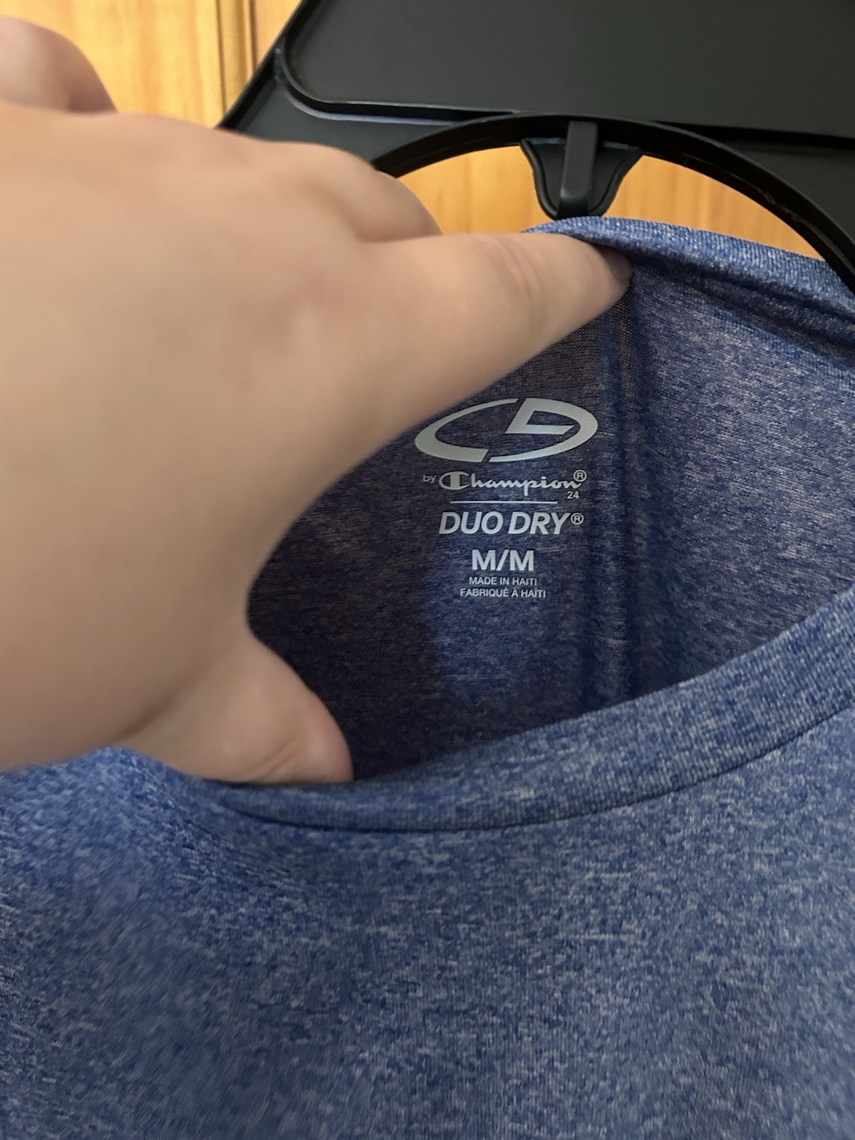 Champion Duo Dry Moisture Wicking Heather Blue Crew Neck T-Shirt Men's M gallery