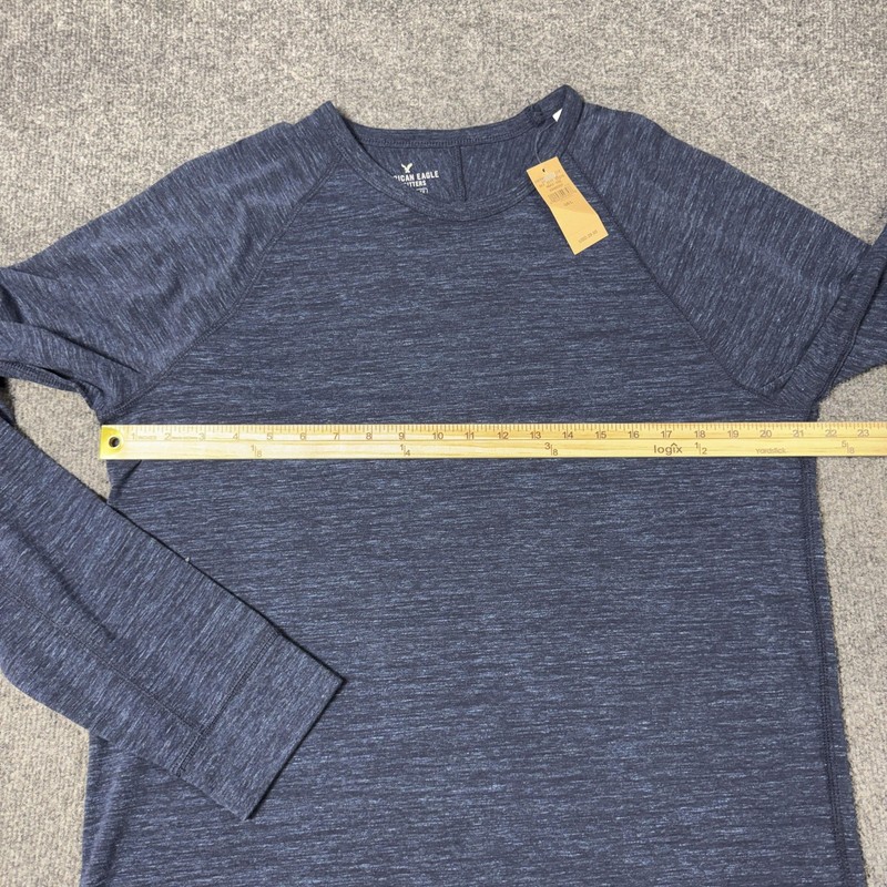 American Eagle Outfitters Shirt Mens Large Blue Raglan Long Sleeve Active Flex gallery