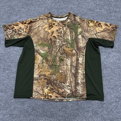 Real Tree T-Shirt Mens Size 2XL Camo Night Forest Short Sleeve Stretch Hunting