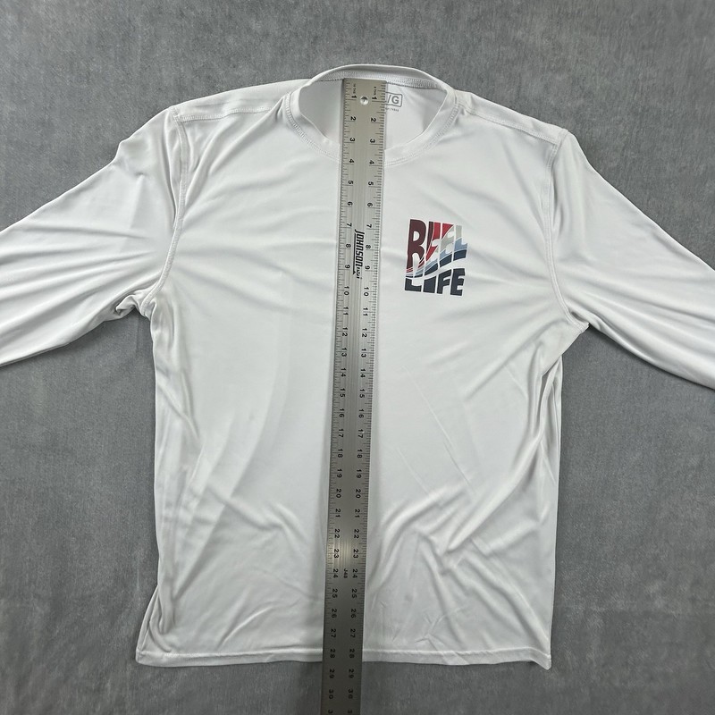 Reel Life Fishing Shirt Mens White Large Long Sleeve T-Shirt Sun Water UPF 50+ gallery