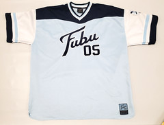 Vintage FUBU Sport 05 Football Jersey White Blue Champions The Collection 3XL