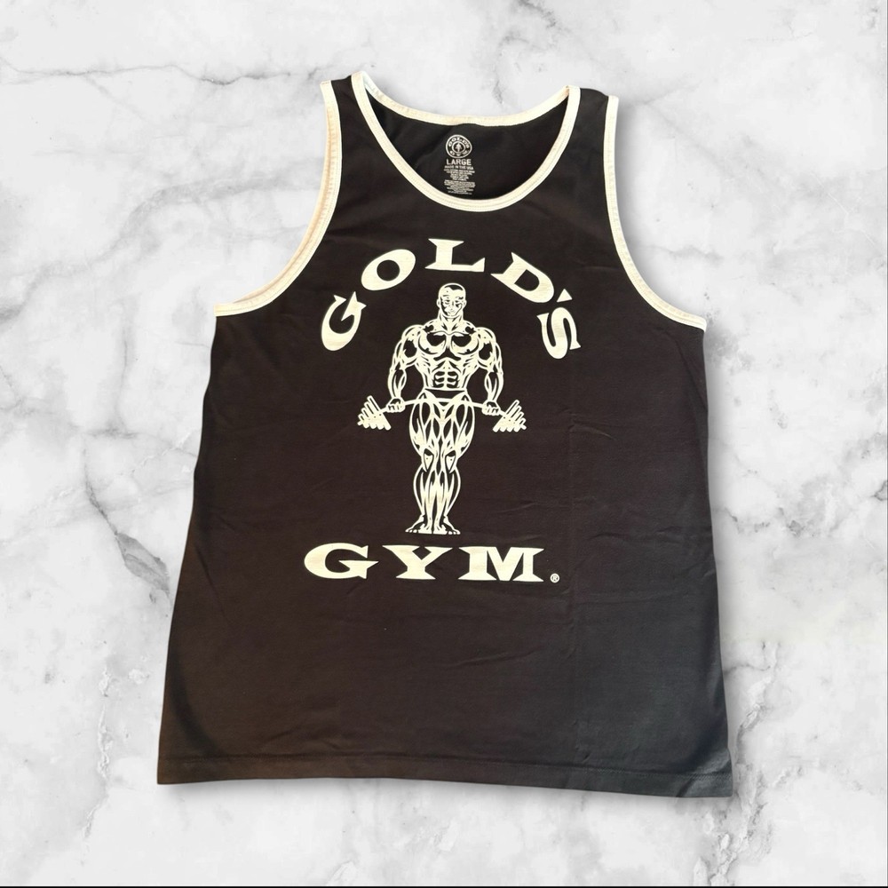 Golds Gym Mens Stringer Shirt Tank Top Size Large Activewear Black White
