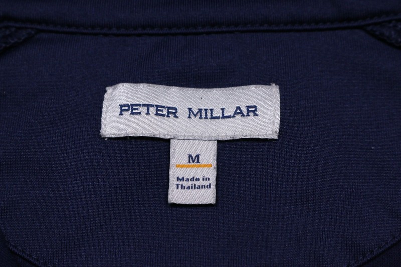 Peter Millar Quarter Zip Neck Pullover Men's M Navy Blue Recycled Poly Golf L/S gallery