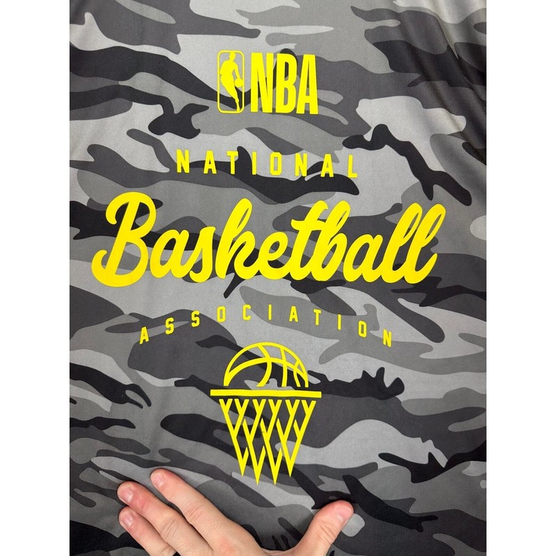 NBA Basketball Shirt Mens Large Grey Tank Top Camo Sleeveless Performance EUC gallery