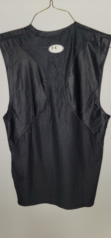 Men's Under Armour Heatgear Black Adam Compression Athletic Cut-Off Shirt Size L gallery