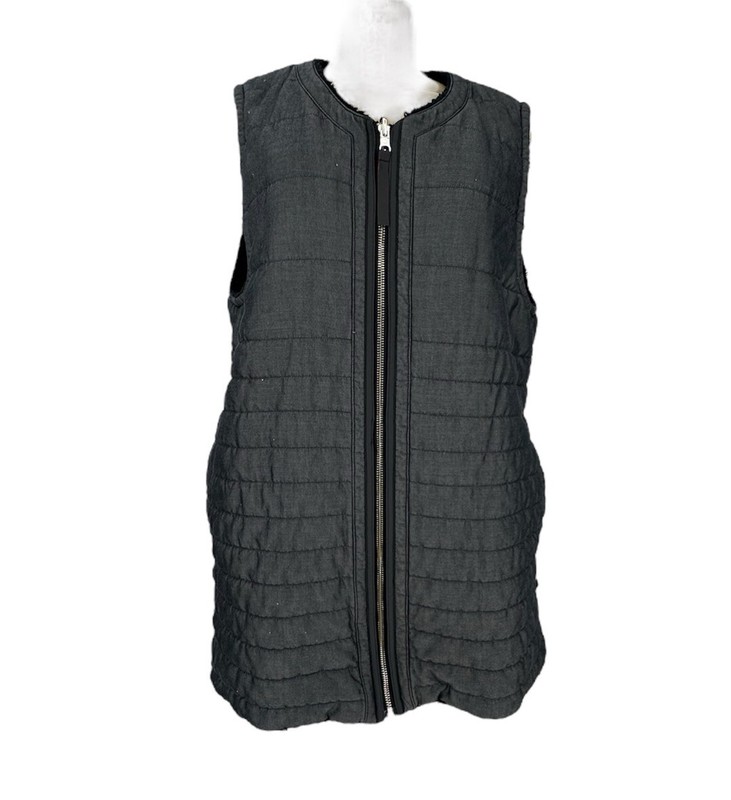 Lululemon Men Large Full ZIP Reversible Vest Jacket Quilted /Soft Fuzzy Long L47 gallery