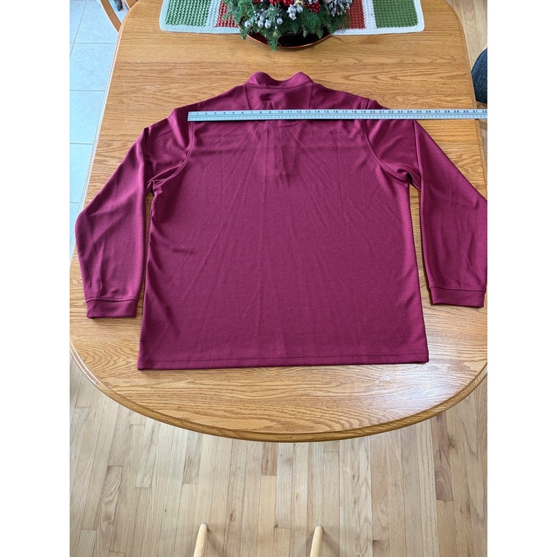 Pebble Beach Dry Luxe Performance Burgundy 1/4 Zip Pullover Mens XXL gallery