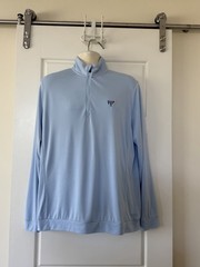 KJUS Mens 54 XL Second Skin 1/2 Zip Pullover Long Sleeve Performance Light Blue