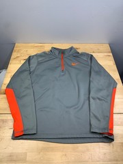 Nike Therma Fit 1/4 Zip Men M Gray Pullover Casual Activewear 13455