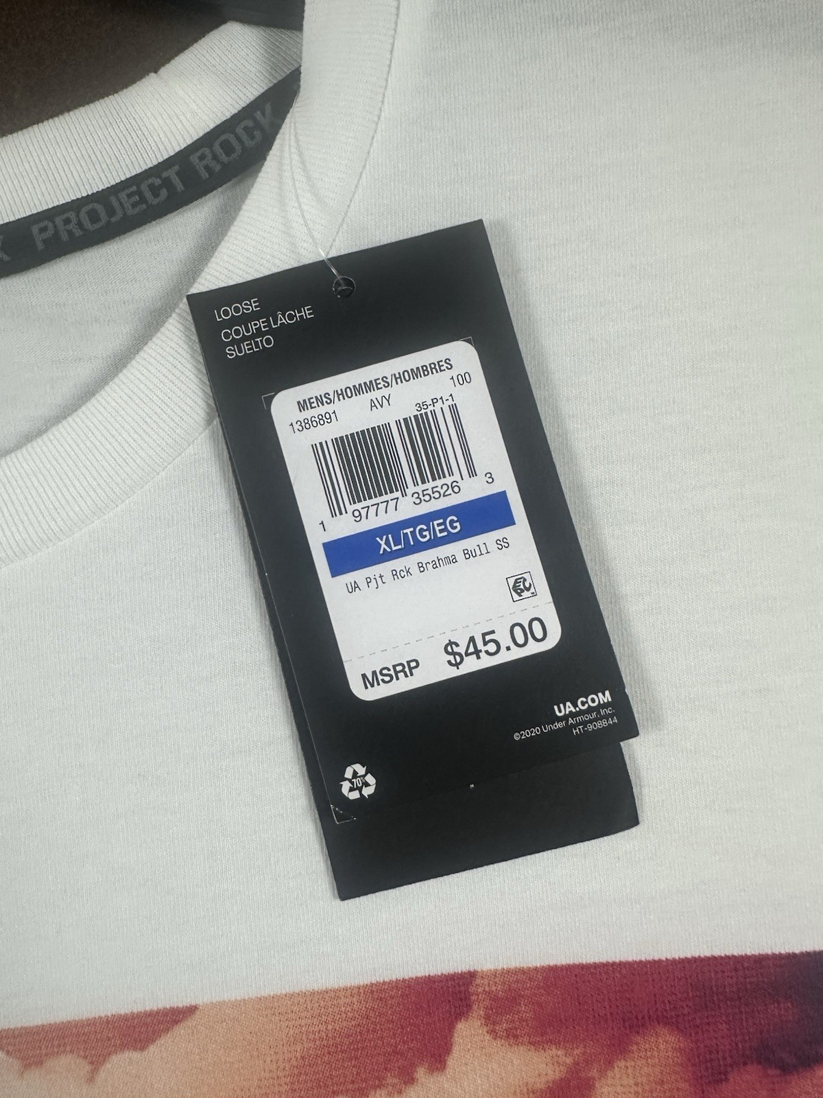 Under Armour Mens XL Project Rock Brahma Bull Shirt White 1386891-100 NWT gallery