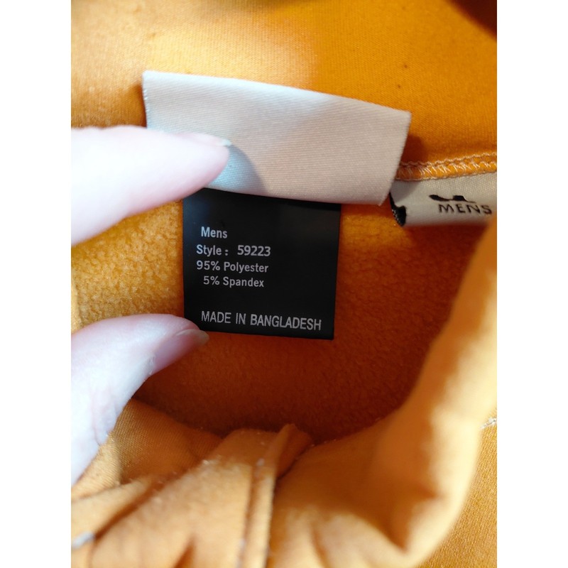 Obermeyer Mens 1/4 Zip Pullover Sweater Mustard Yellow Light Gray Size M gallery