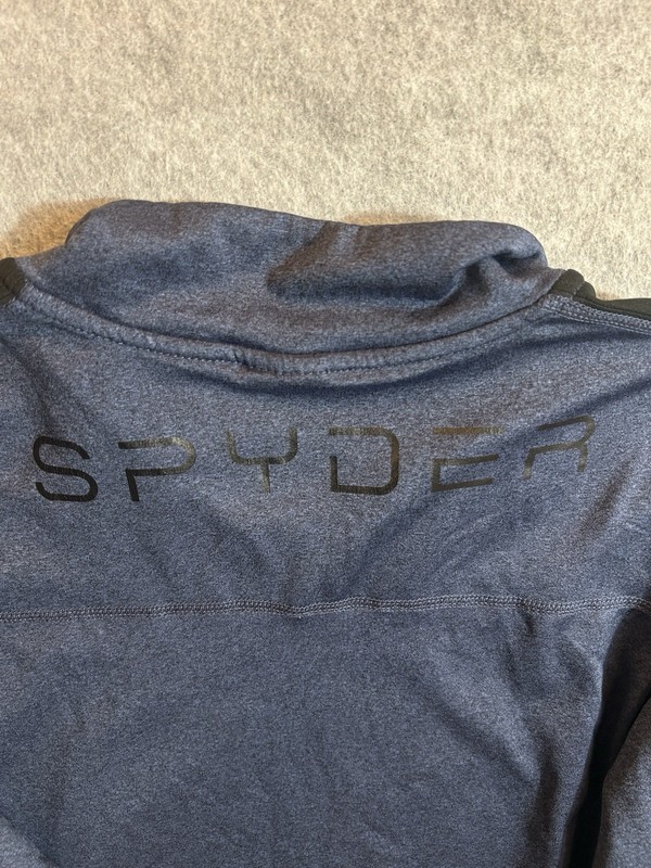 Spyder Active Quarter Zip Pullover Shirt Mens Size Large Dust Navy Heather gallery