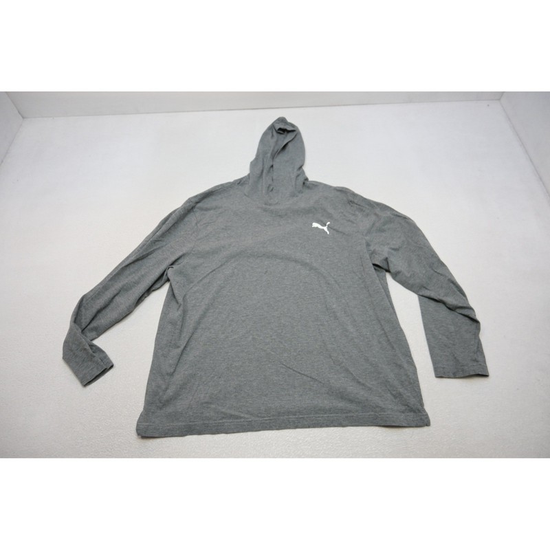 Puma Hooded Sweat Shirt T-Shirt Mens XL Grey Long Sleeve Athletic Performance gallery