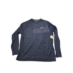 Eddie Bauer Mens Resolution Long Sleeve Tee Storm Blue SFI Logo XL NEW