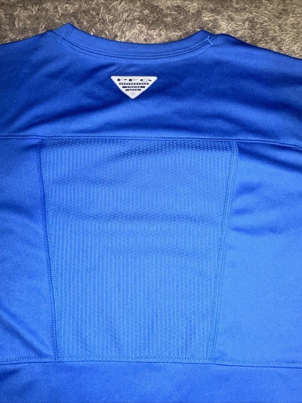 Men's Columbia Deep Waves Vent Blue Long Sleeve Sun Tee Shirt Medium MSRP $50 gallery
