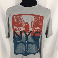 Old Navy Active Go Dry NYC Bicycle New York City Fog Wild Gray T Shirt XXL
