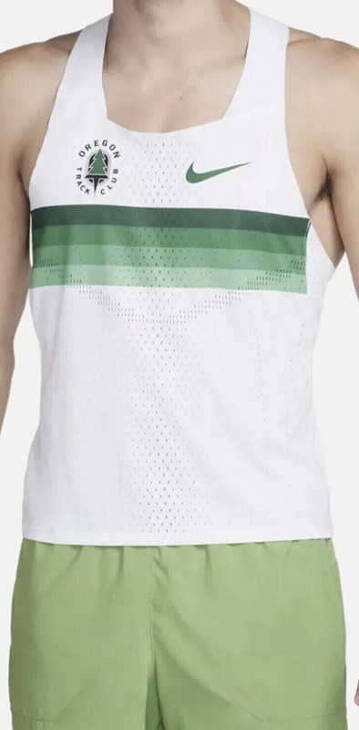 Nike Dri-Fit ADV Oregon Track Club Singlet White Green DR5812-100 Men Size XL gallery