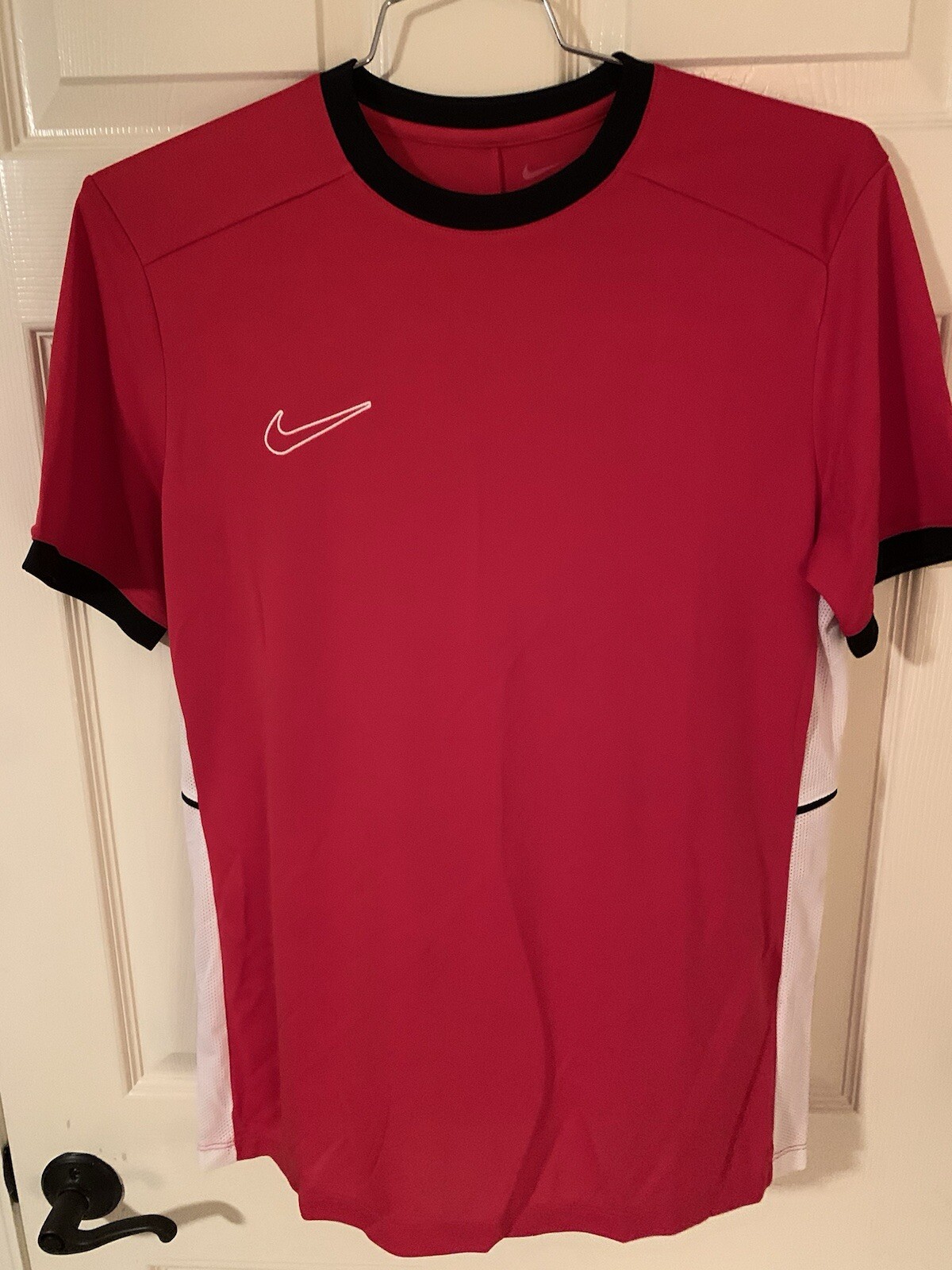 Nike Men’s Dri-Fit Tee Slim Fit Size LARGE color Red/Black/White FZ9754-657 gallery