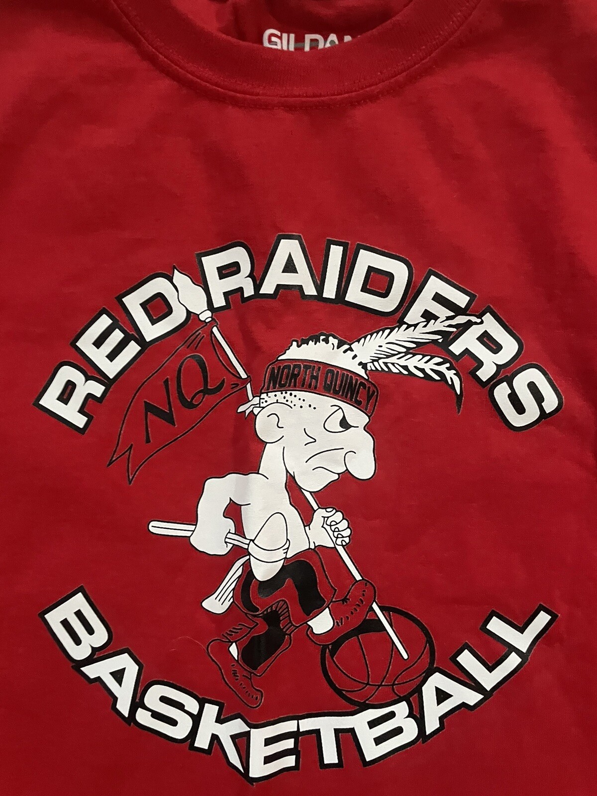 North Quincy Red Raiders Basketball Long Sleeve Red Shirt Size M McLaughlin 22 gallery