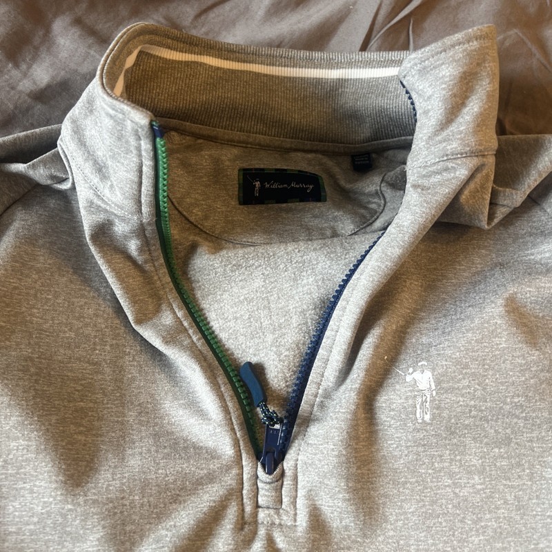 William Murray Pullover Mens M Gray Quarter Zip Golf Athletic Lightweight gallery
