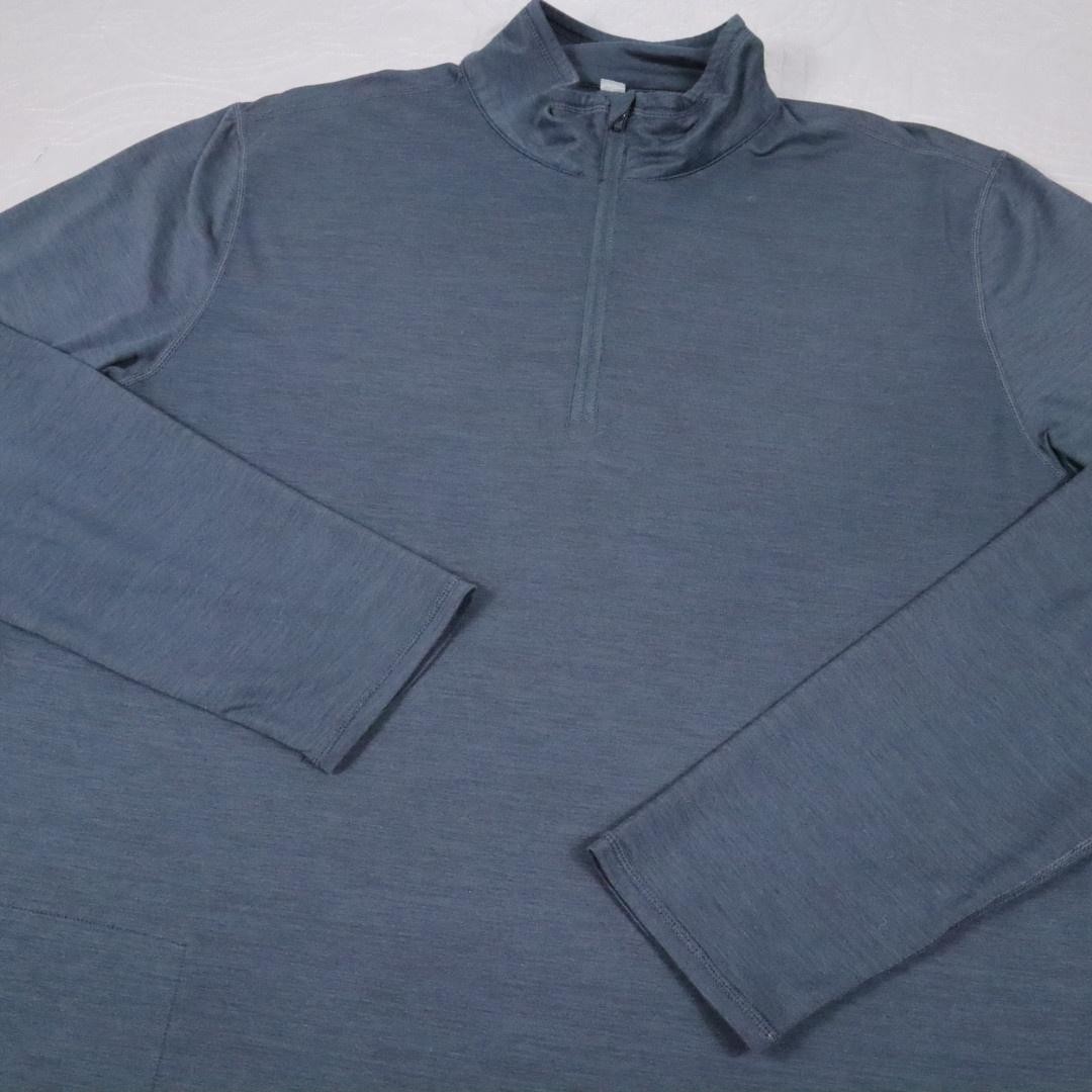 Vuori 1/4 Zip Pullover Mens Large Blue Lightweight Jersey Zip Pocket Athletic gallery