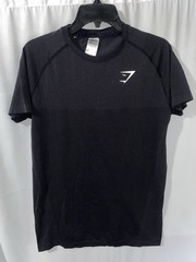 Gymshark T Shirt Mens Medium Black Athletic Performance Seamless Vital