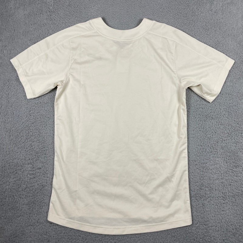 Nike Baseball Team Engineered Jersey Mens Small Cream White Henley Swoosh Logo gallery