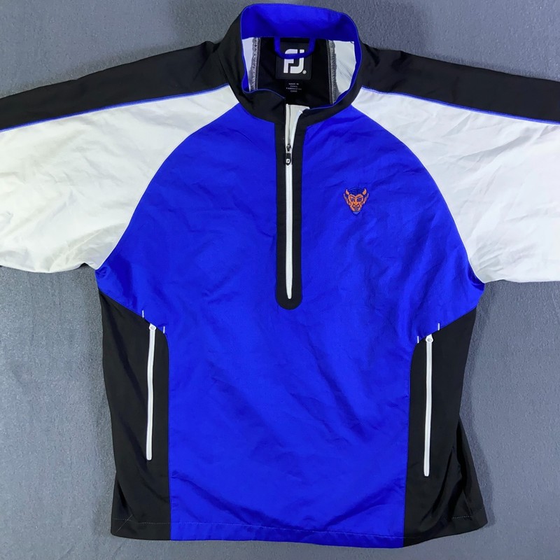 Footjoy Mens M Wind Shirt S/S 1/4 ZIP Poly Golf Lightweight Central Phenix EUC! gallery