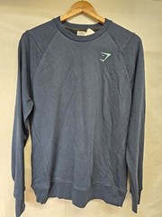Gymshark Tee Size S Long Sleeve Blue Bold Crew Navy Men’s