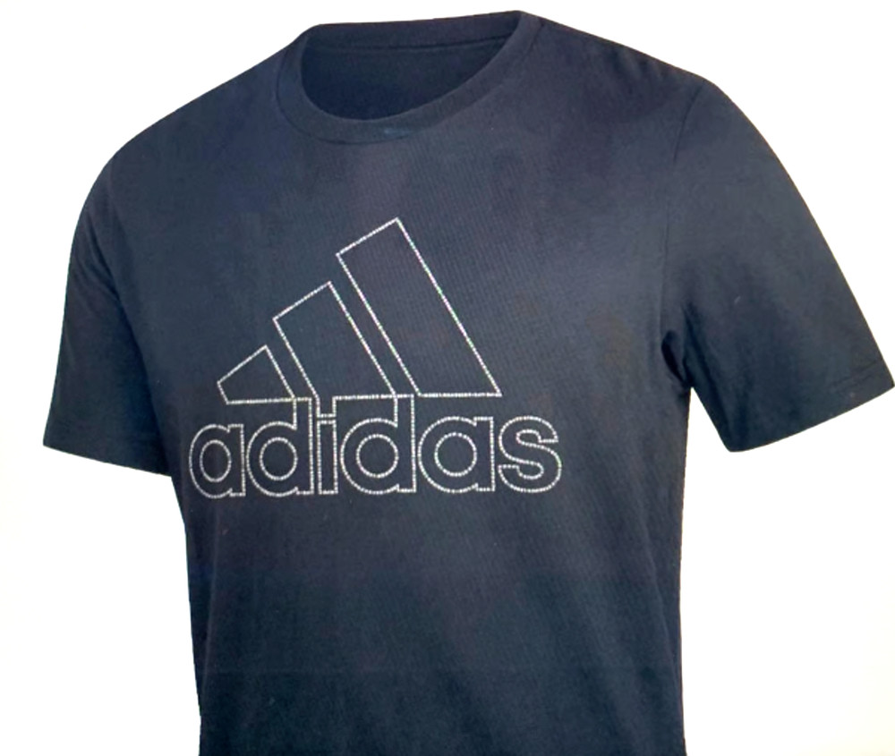 Adidas NEW Mens Large Black Amplifier Tee Logo Graphic 100% Cotton T-Shirt Crew