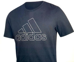 Adidas NEW Mens Large Black Amplifier Tee Logo Graphic 100% Cotton T-Shirt Crew