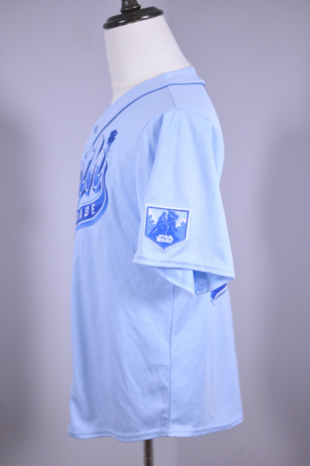 Star Wars Hoth Echo Base Embroidered Stitched Baseball Jersey Blue Men's Small S gallery