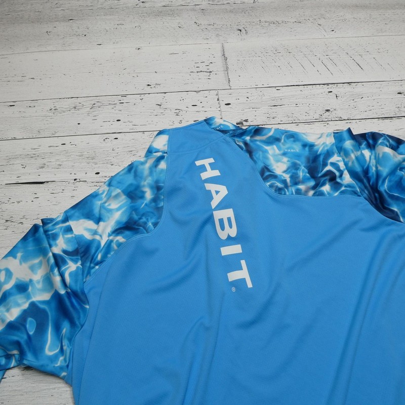Habit Shirt Mens 2XL Blue Quarter Zip Solar-Factor UPF 40+ Fishing Performance gallery