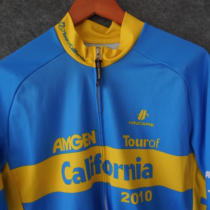 Hincapie Men 2XL Club Cycling Jersey Amgen Tour Of California 2010 Blue Polyeste gallery