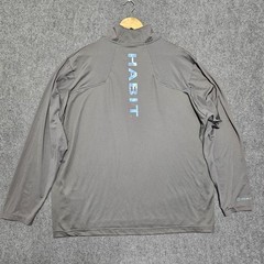 Habit Men’s 2XL 40+ Solar Factor Performance 1/4 Zip Pullover Fishing Shirt Gray