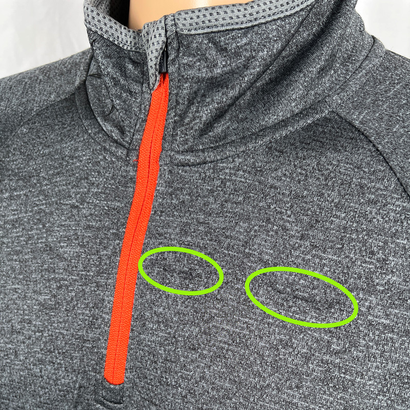 Tapout Men's Large Gray Orange 1/4 Zip Mock Neck Long Sleeve Pullover Shirt gallery