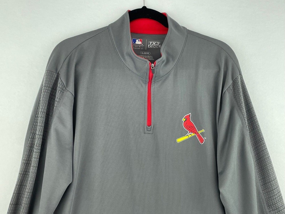 Genuine Merchandise XL MLB Cardinals Shirt Top Gray TX Cool Long Sleeve A37-08