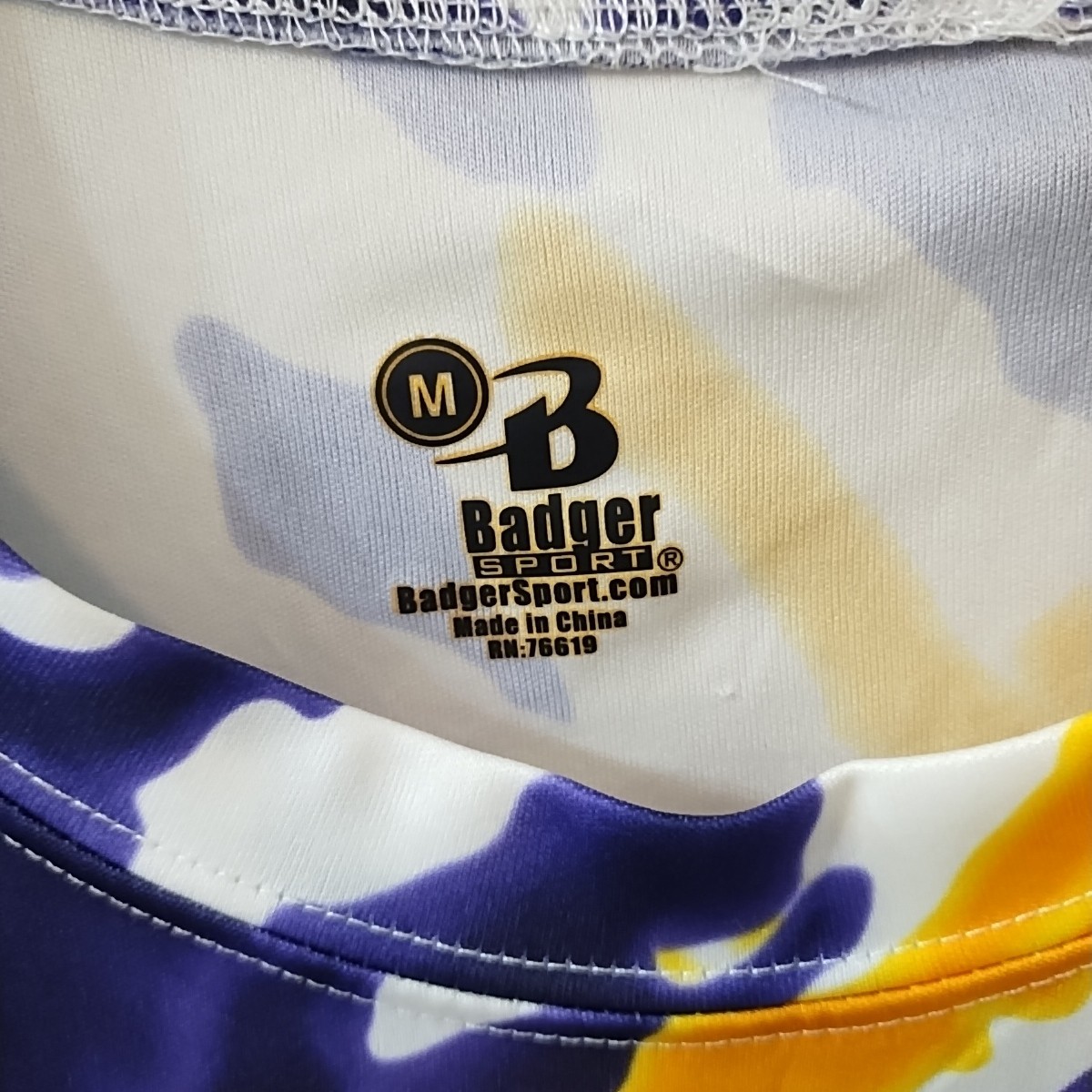 Badger Sports Tie Dri Performance Tee NCAA LSU Tigers Size M gallery