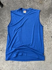 Vintage Soffe Tank Top Lightweight Blank Blue Shirt Made In USA Size XL