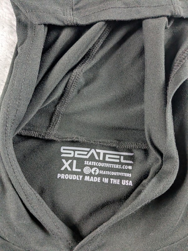 Seatec Outfitters Hoodie Men XL Black Performance Fishing Pullover USA Made READ gallery