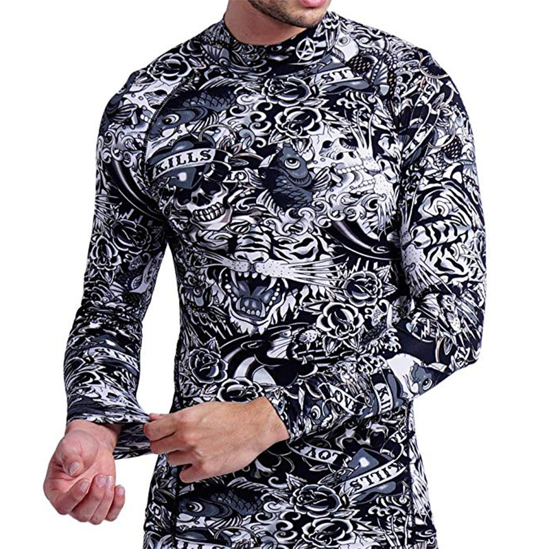 ARMEDES Mens Skin Tight Compression Baselayer Activewear Long Sleeve Shirt R151 gallery