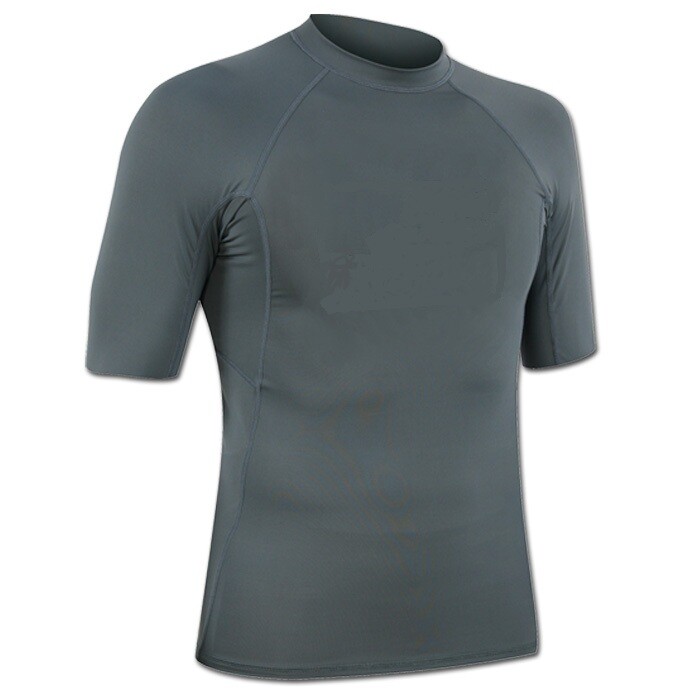 Rash guard Rash Vest Grey MMA Martial Arts BJJ Running Short Sleeves