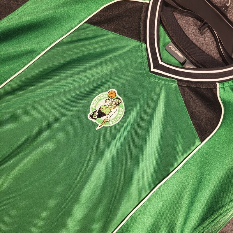 Boston Celtics NBA Basketball Jersey Mens Large Green Sleeveless Vntg Pro Edge gallery