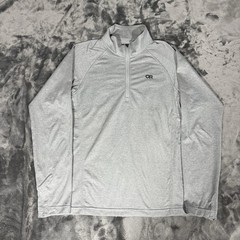 Outdoor Research Baritone Quarter Zip Mens M Gray Pullover Performance Outdoor