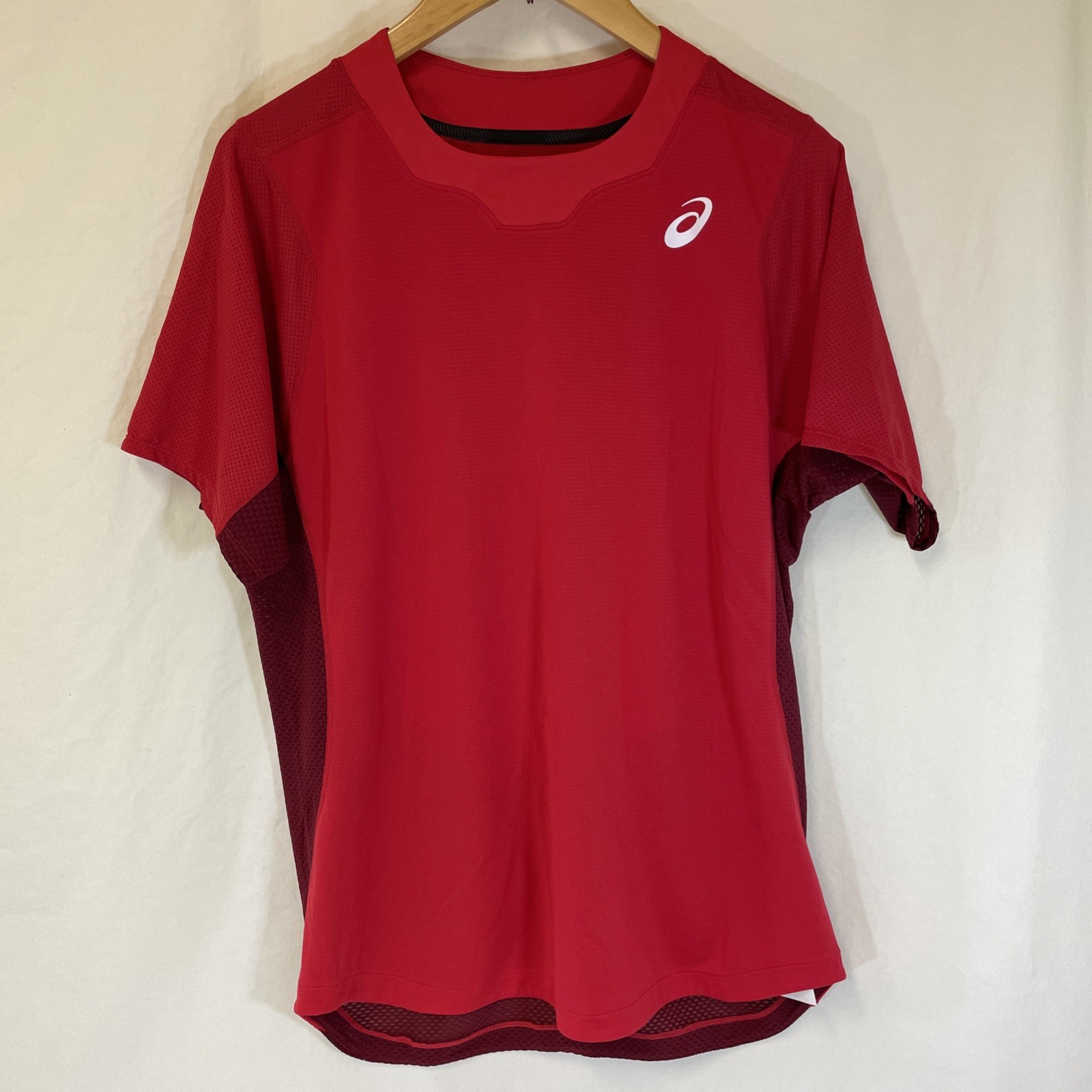 ASICS MetaRun C2 Active Cooling SS Top Mens Large (L) Running Shirt Red/Maroon gallery