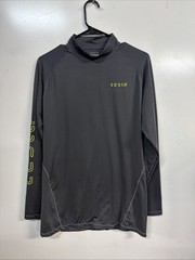 Tesla Shirt Mens Large Gray Long Sleeve Athletic Base Layer Spell Out Sleeve